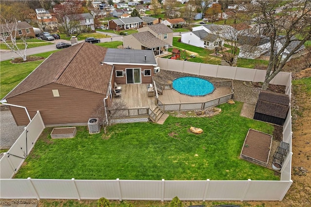 drone / aerial view featuring a residential view