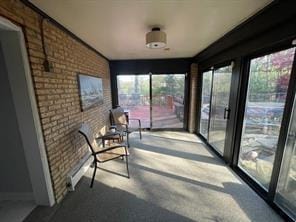 3619 Mccrady Rd, Churchill Boro, PA 15235 - unfurnished sunroom featuring brick wall
