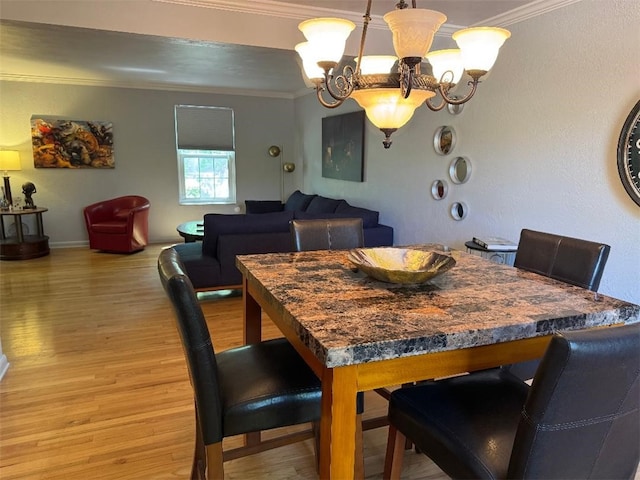 3619 Mccrady Rd, Churchill Boro, PA 15235 - dining space featuring ornamental molding, a chandelier, light wood-type flooring, and baseboards