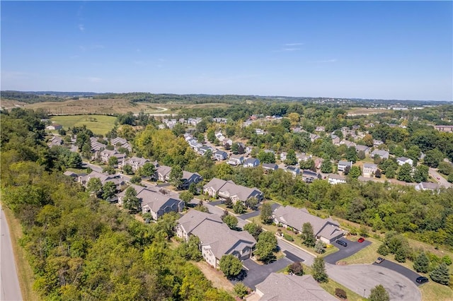 bird's eye view with a residential view