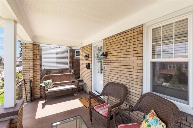 view of patio with a porch