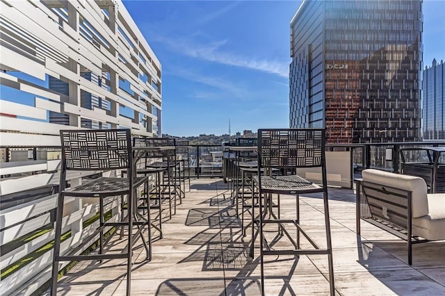 view of patio featuring a city view