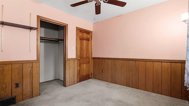 205 Morrow Way, Hopewell Twp Bea, PA 15001 - unfurnished bedroom featuring carpet flooring, wooden walls, visible vents, and a wainscoted wall