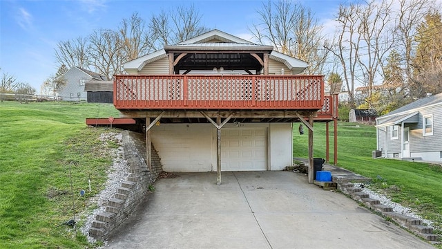 205 Morrow Way, Hopewell Twp Bea, PA 15001 - exterior space with a front lawn, a deck, and an attached garage