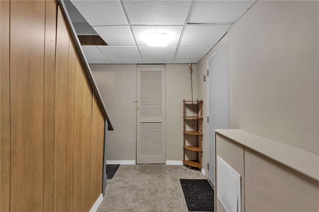 3125 Villawood Ave, Brentwood, PA 15227 - interior space featuring light colored carpet, baseboards, and a drop ceiling