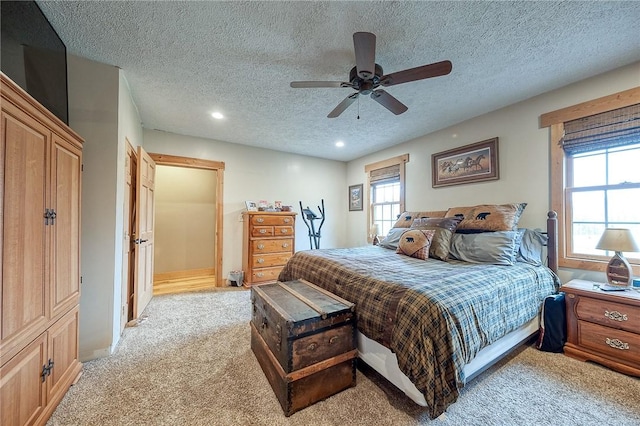 2072 Washington, Washington Twp Wml, PA 15613 - bedroom with light carpet, multiple windows, a textured ceiling, and recessed lighting