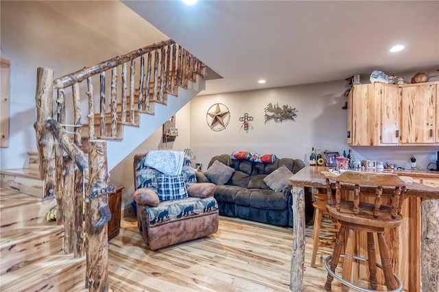 2072 Washington, Washington Twp Wml, PA 15613 - living room with wood finished floors, recessed lighting, and stairway
