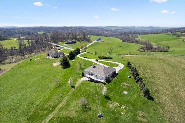 bird's eye view featuring a rural view