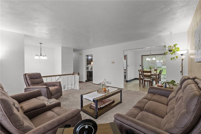 2240 Chapparal Dr, Plum Boro, PA 15239 - living room with a chandelier and baseboards