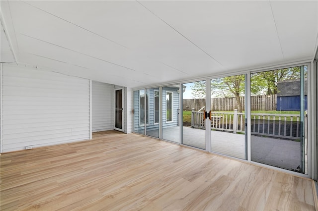 view of unfurnished sunroom