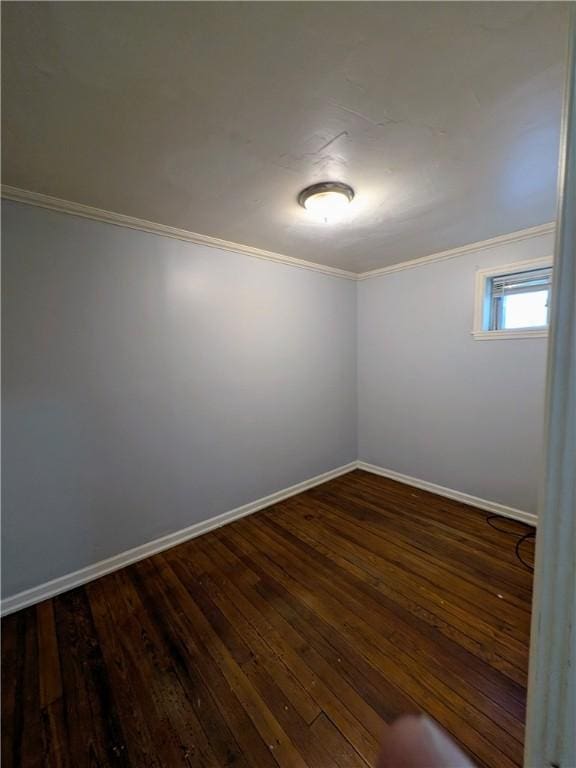341 Ohio Ave, Clairton, PA 15025 - spare room featuring baseboards, dark wood-style floors, and ornamental molding