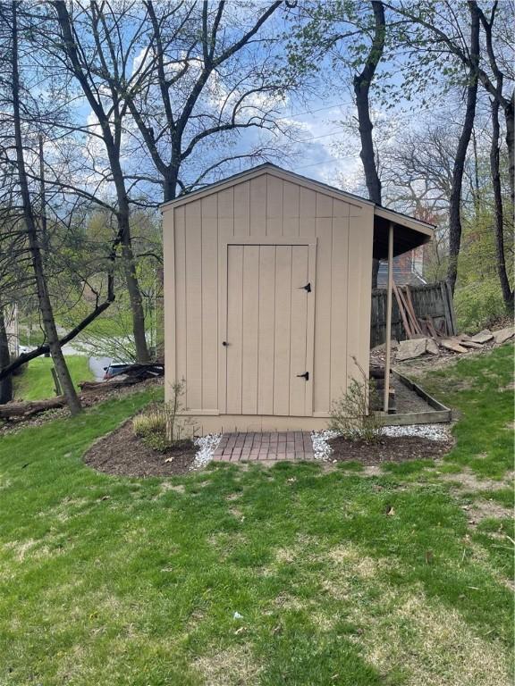 view of shed