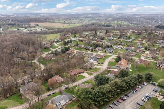 drone / aerial view with a residential view