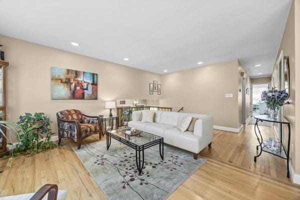 1420 Fernledge Dr, Shaler, PA 15101 - living area with recessed lighting, baseboards, and wood finished floors