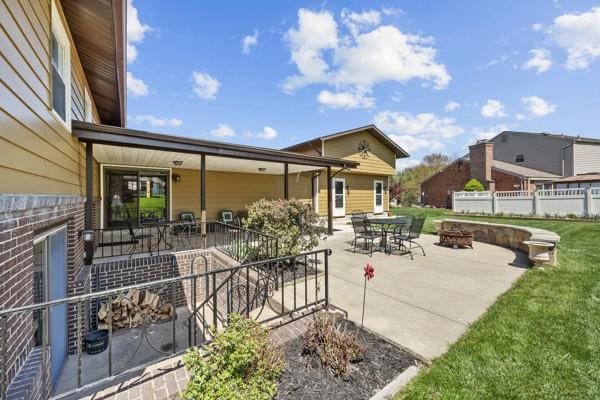 1420 Fernledge Dr, Shaler, PA 15101 - view of patio / terrace featuring a fire pit
