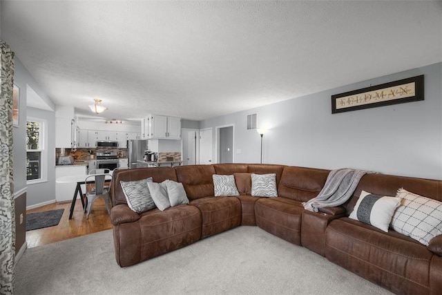 living area with light wood finished floors