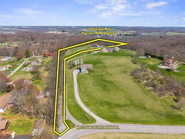 322 Cole Rd, Buffalo Twp But, PA 16055 - aerial overview of property's location featuring property parcel outlined