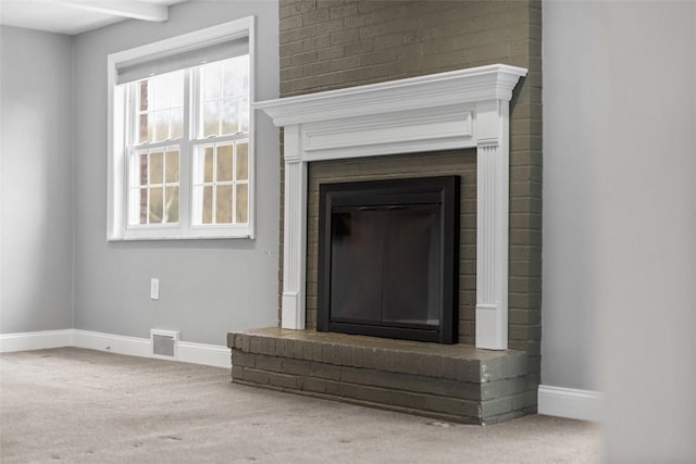 2007 Garrick Dr, Churchill Boro, PA 15235 - interior details featuring carpet, baseboards, and a fireplace