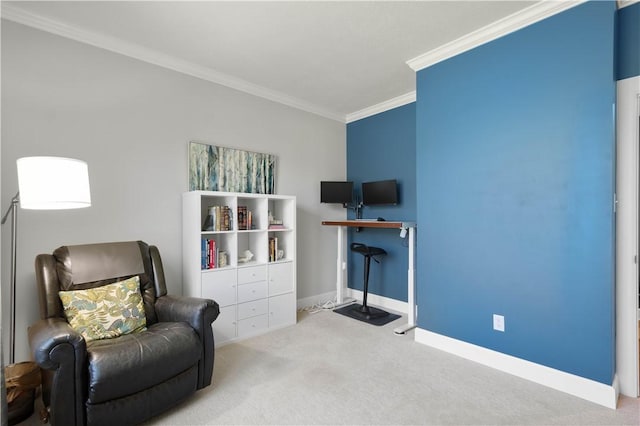 342 Juniper Way, Peters Twp, PA 15317 - living area featuring carpet, crown molding, and baseboards