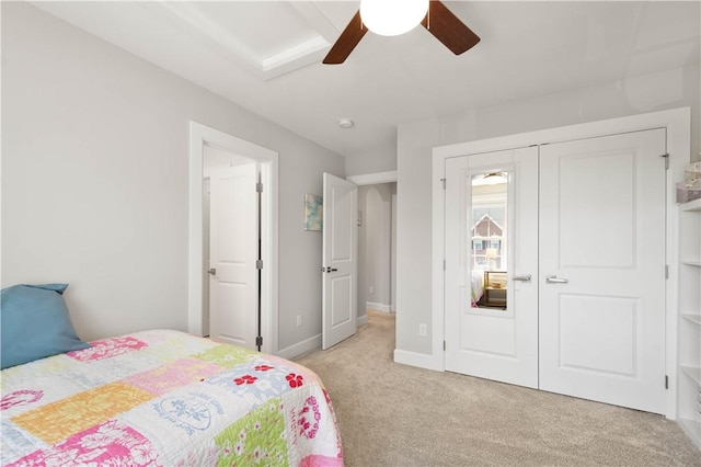 342 Juniper Way, Peters Twp, PA 15317 - bedroom featuring ceiling fan, baseboards, and light colored carpet