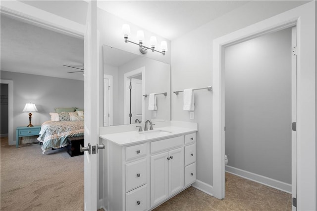 342 Juniper Way, Peters Twp, PA 15317 - ensuite bathroom featuring baseboards, vanity, connected bathroom, and toilet