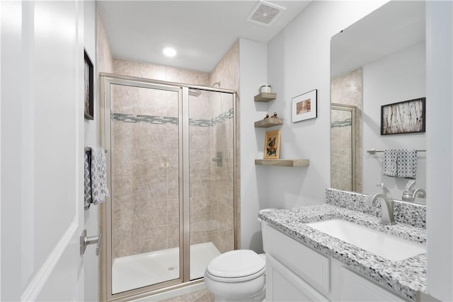 342 Juniper Way, Peters Twp, PA 15317 - full bath with toilet, vanity, visible vents, and a stall shower