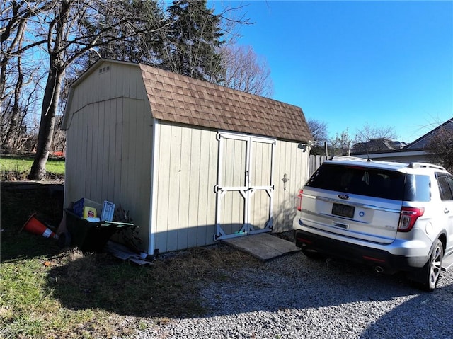 view of shed