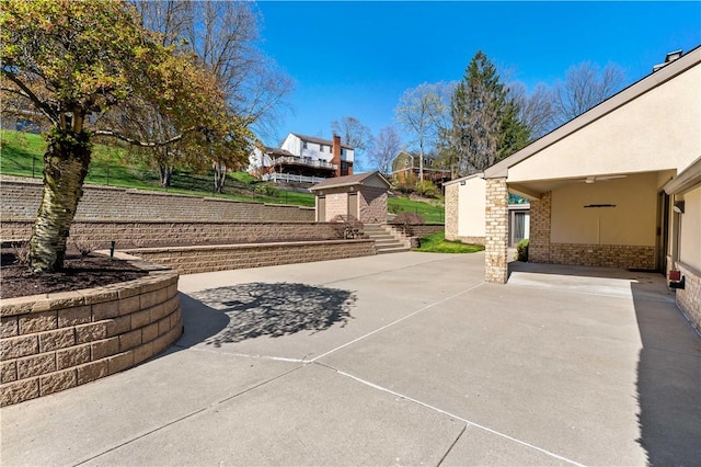 86 Lambeth Dr, Upper St Clair, PA 15241 - view of patio / terrace featuring an outdoor structure and a shed