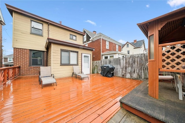 1323 Methyl St, Beechview, PA 15216 - wooden terrace featuring grilling area and fence