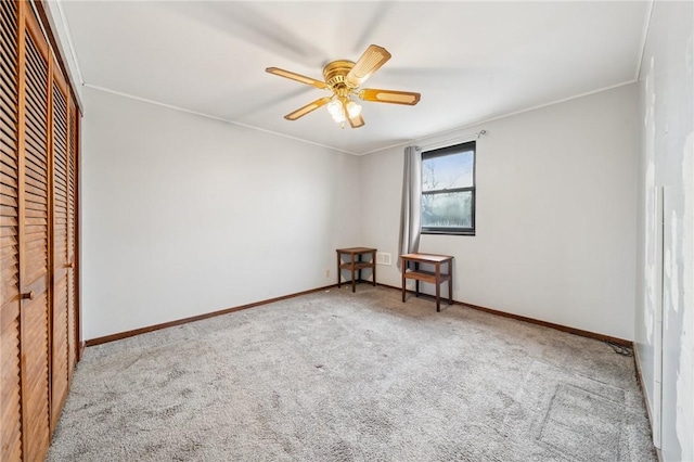 1323 Methyl St, Beechview, PA 15216 - unfurnished bedroom with carpet, baseboards, ornamental molding, and a closet