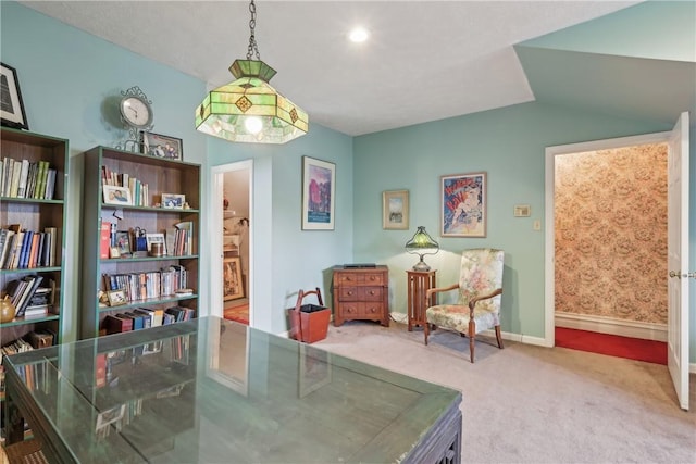 1319 Sheffield St, Manchester, PA 15233 - interior space with lofted ceiling, baseboards, and carpet flooring