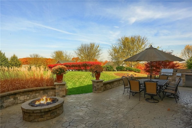404 Plum Ct, Cranberry Twp, PA 16066 - view of patio / terrace with a fire pit and outdoor dining area