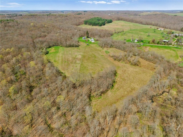 drone / aerial view with a rural view