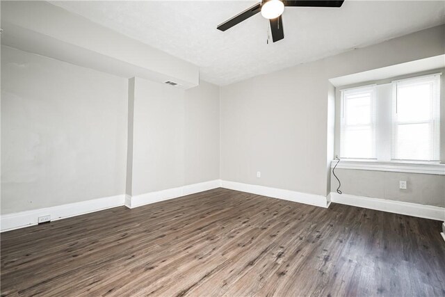 2106 Sarah St, South Side, PA 15203 - spare room featuring wood finished floors, visible vents, baseboards, and ceiling fan