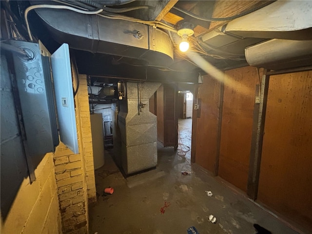 unfinished below grade area with heating unit