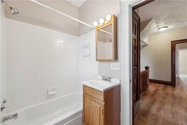 400 Allison Ave, City Of Washington, PA 15301 - bathroom featuring wood finished floors, vanity, and bathing tub / shower combination
