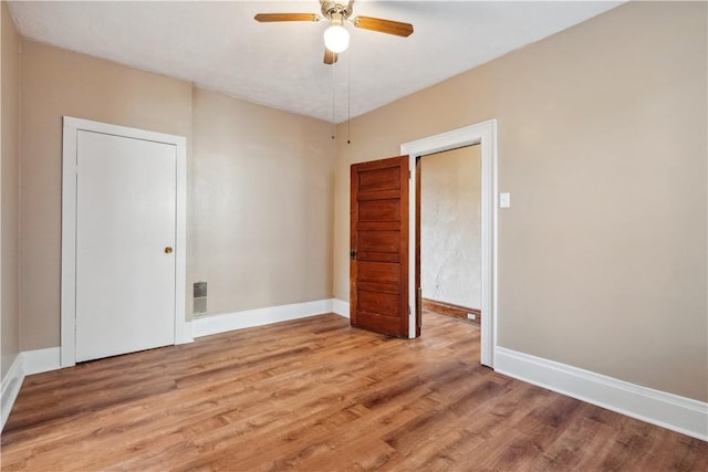 400 Allison Ave, City Of Washington, PA 15301 - unfurnished bedroom featuring light wood finished floors, baseboards, and ceiling fan