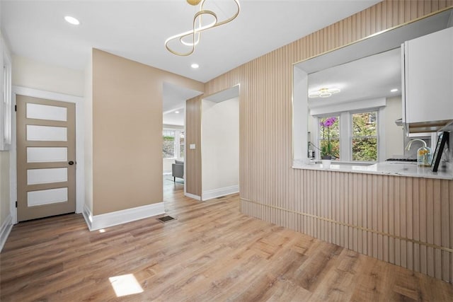 16 Fordham Ave, West View, PA 15229 - entrance foyer featuring recessed lighting, wood finished floors, visible vents, baseboards, and a chandelier