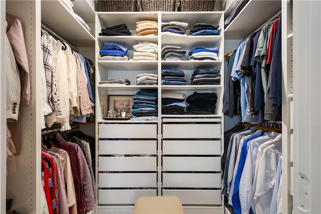 view of walk in closet