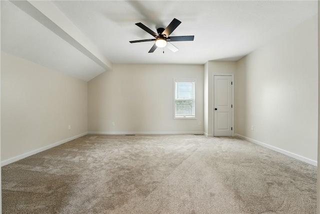 1125 Griswold St, Sharon, PA 16146 - bonus room with baseboards, ceiling fan, lofted ceiling, and carpet flooring