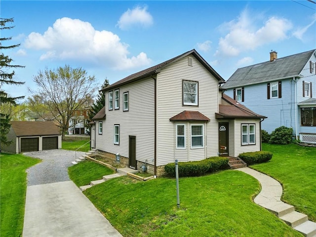 1125 Griswold St, Sharon, PA 16146 - traditional-style house with a garage, a front lawn, and an outbuilding