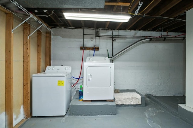 829 Fellsburg Rd, Rostraver, PA 15012 - unfinished basement with concrete block wall and independent washer and dryer