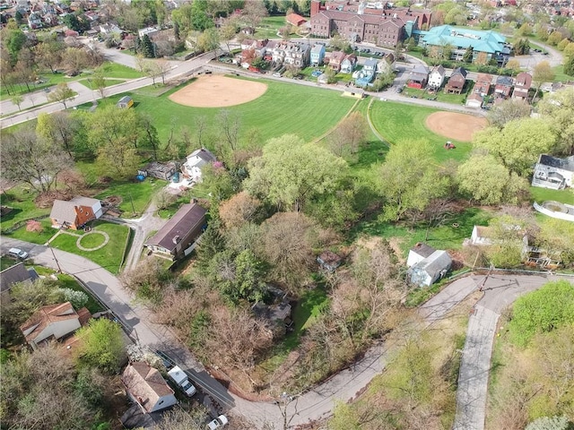 aerial view with a residential view