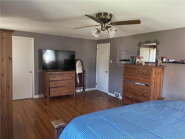 4710 Doverdell Dr, Whitehall, PA 15236 - bedroom featuring baseboards, a ceiling fan, and wood finished floors