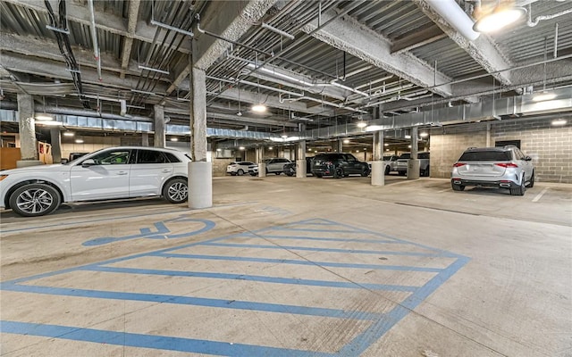 view of parking garage