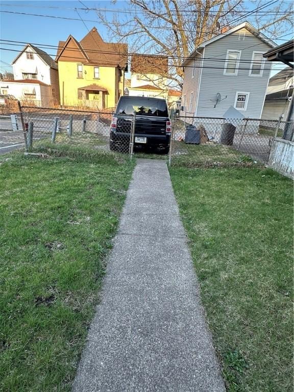 view of yard with fence