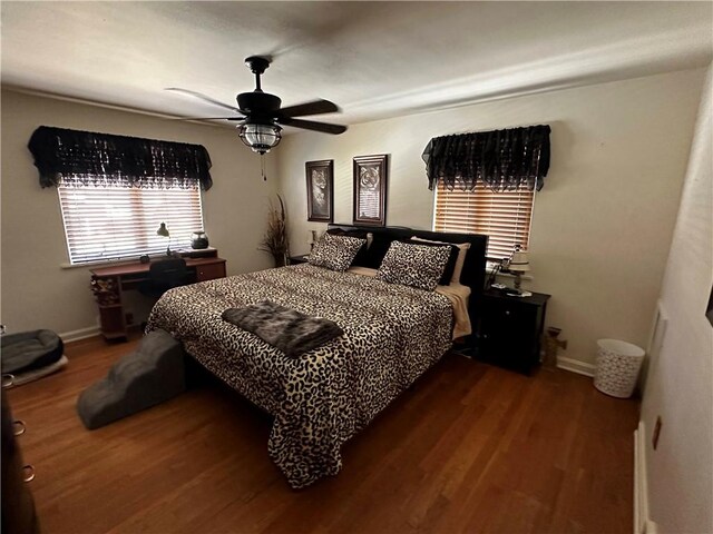 408 Craigdell Rd, New Kensington, PA 15068 - bedroom with baseboards, wood finished floors, and ceiling fan