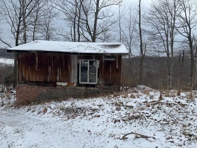view of snow covered structure