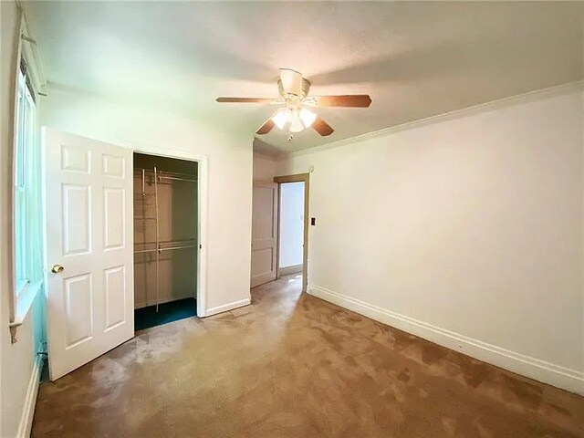 242-244 Shaler St, Mt Washington, PA 15211 - unfurnished bedroom featuring a closet, a ceiling fan, carpet, baseboards, and ornamental molding