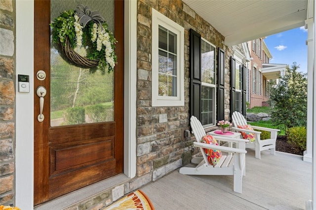 331 Boundary St, Sewickley, PA 15143 - view of exterior entry featuring covered porch and stone siding